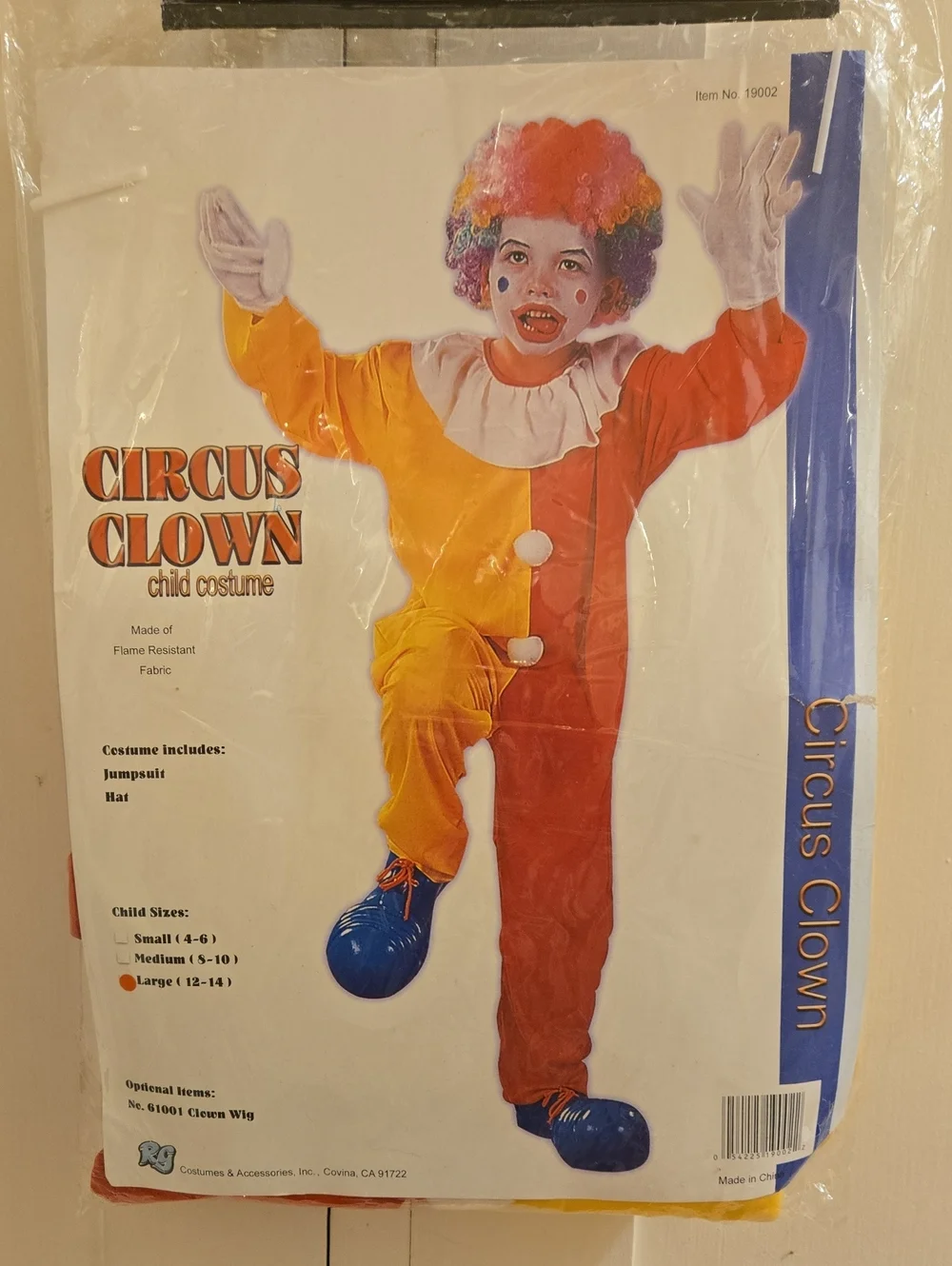 Rg Costumes Childs Clown Costume Sz L (12-14)